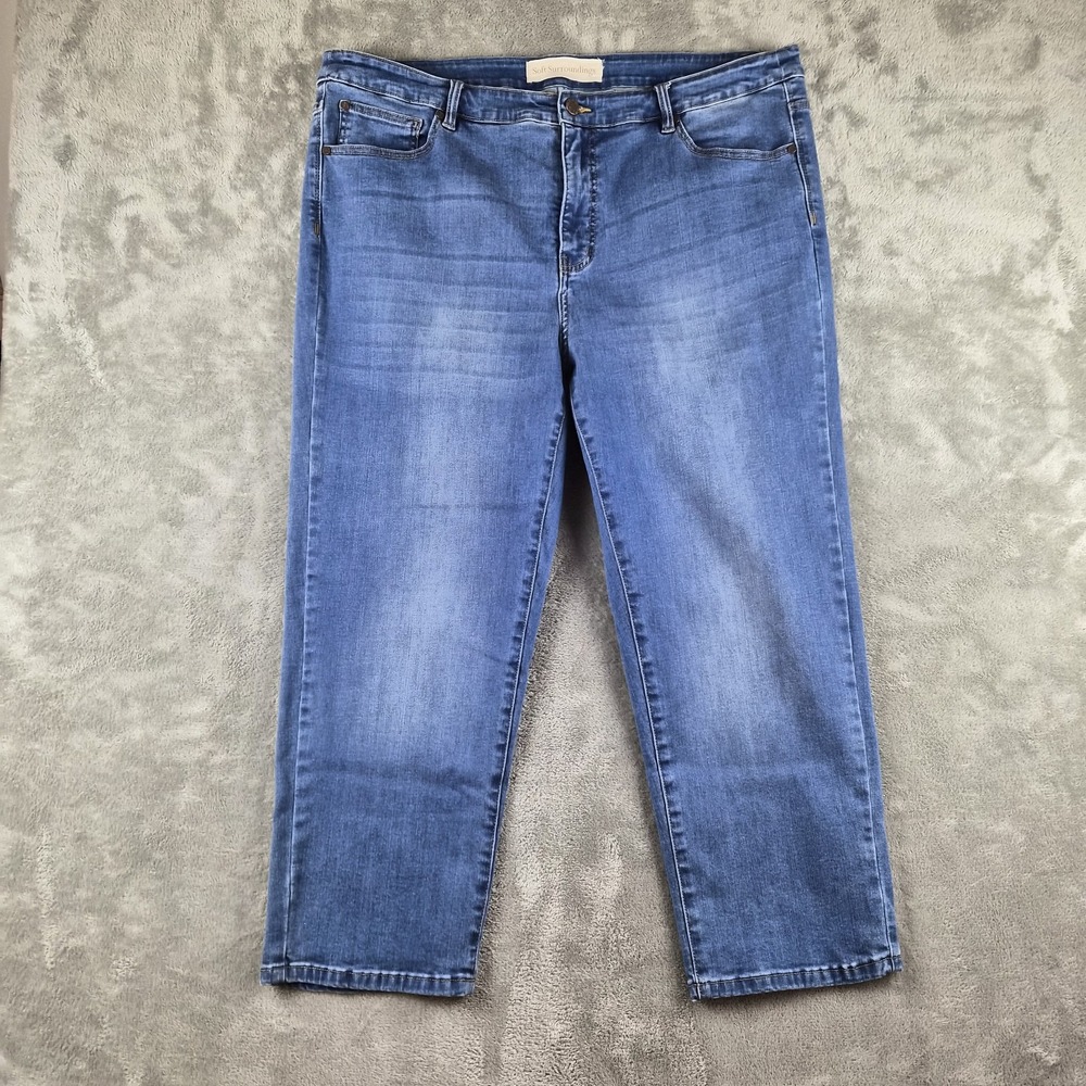 Soft Surroundings Jeans Womens Blue (fits 40x24) Denim Stretch High Rise Cropped